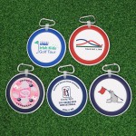 Logo Branded Custom Round Shape Golf Bag Tags Luggage Tags with Carabiner Hook