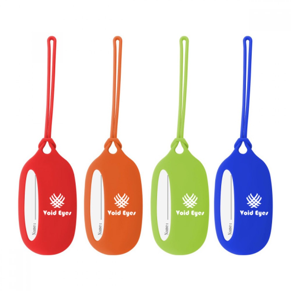 Promotional Oval Silicone Luggage Tags for Suitcases