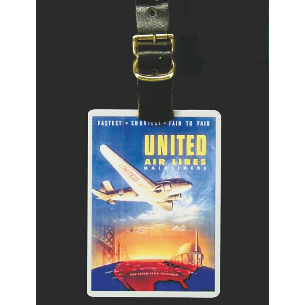 Custom 2 1/8" x 3" Aluminum Luggage /Golf Bag Tag with a Full Color, sublimated imprint. Made in the USA.
