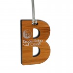 Custom Bamboo UV color Bag Tag (4-9 SQ) with Logo