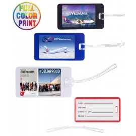 Union Printed - Slip In Pocket Luggage Tags with Full Color Dome Label Print with Logo