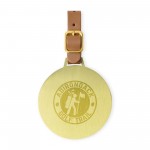 Ahead Large Round Golf Bag Tag - Antique Brass with Logo