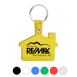 Union Printed - House Shaped Soft Key Tags with Keychain Ring - 1-Color Logo with Logo