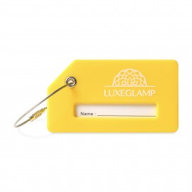 Silicone Luggage Tag - Vibrant Yellow with Logo