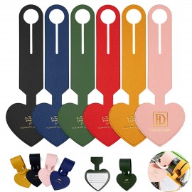 Custom PU Leather Heart Shaped Luggage Tag with Logo
