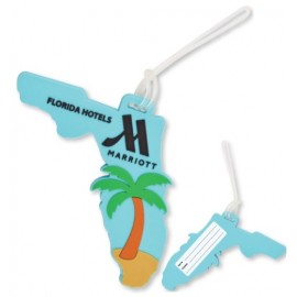 Logo Branded Custom Shape Soft Laser Cut Rubber Bagtagz (up to 3") w/Write on Backside