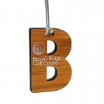 Custom Bamboo UV color Bag Tag with Logo