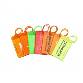 Clear Vinyl Pocket Luggage Tags with Logo