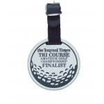 1.75" Round Aluminum Luggage /Golf Bag Tag w/ a Die Struck/Color Filled imprint. Made in the USA. with Logo