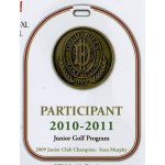 Two Sided Tombstone Printed Plastic Bag Tag 3 3/4"x5" with medallion with Logo