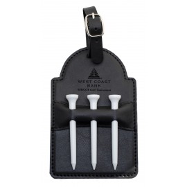 Personalized Black Pleather Golf Bag Tag