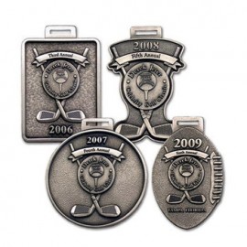 Logo Branded 2.75" Pewter Bag Tag  Logo Branded 2.75" Pewter Bag Tag