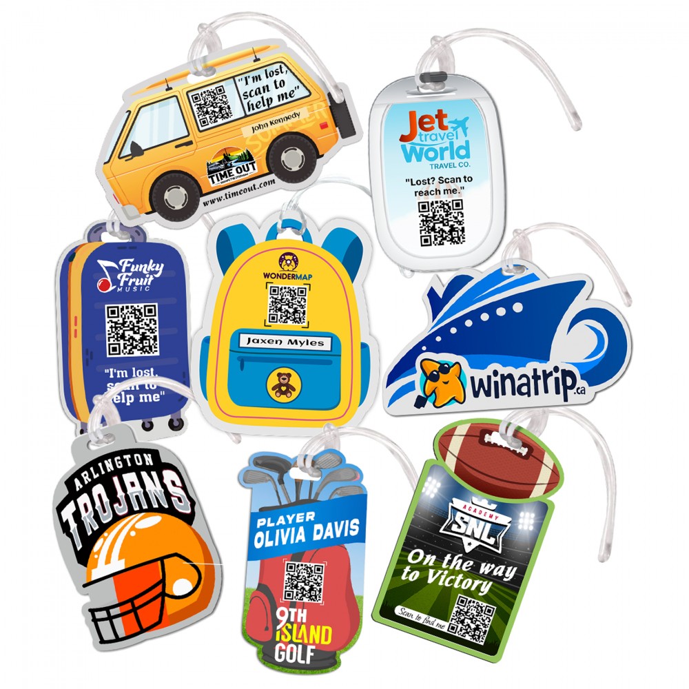 2.5" x 4.25" Custom Full Color Luggage Tags 50 Mil with Logo