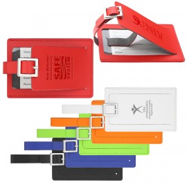 Customized Traveler Bond Leather Luggage Tag - Red