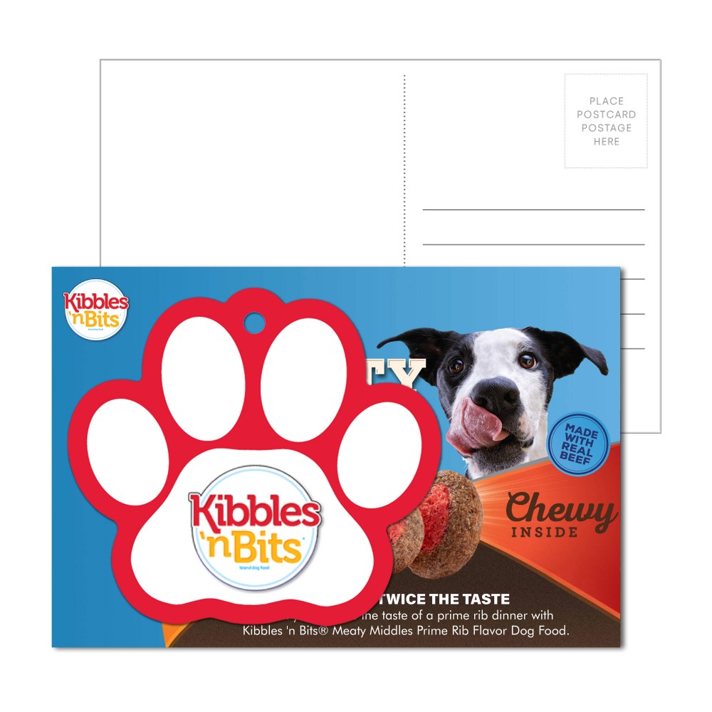 Customized Post Card With Full-Color Paw Print Luggage Tag
