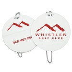 Promotional Round Golf Bag Tag w/ Clear Loop Strap