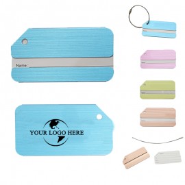 Logo Branded Aluminum Square Luggage Bag Tag