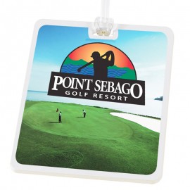 Logo Branded Rectangle Golf Tag With Digital Process Imprint