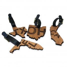 Wood State Bag Tag with Logo