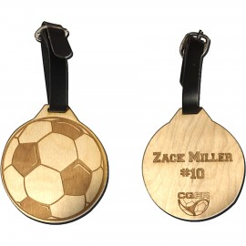 Custom Wood Luggage Tags - 3 1/2" W x 3 1/2" H