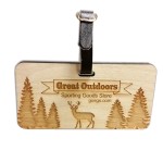 Custom Laser Etched Birch Bag Tags (4-9 SQ) with Logo