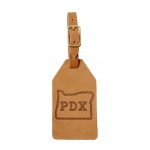 Personalized Full-Grain leather Bag Tag w/Buckle Strap/ simple