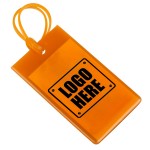 Clear Vinyl Slip In Pocket Bag & Luggage Tags w/ Loop Strap with Logo