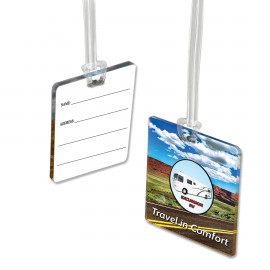 Custom 1/8" Acrylic Write-On Luggage Bag Tag (4-9 SQ) with Logo