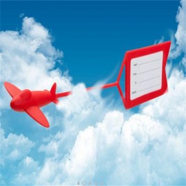 Silicone Luggage Tag with Plane Design with Logo