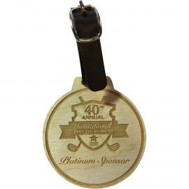 Wood Golf Bag Tags - 3" H x 3" W with Logo