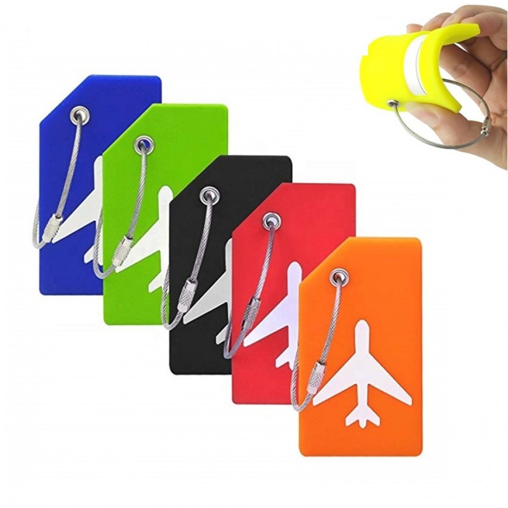 Logo Branded Silicone Luggage Tag With Name ID Card