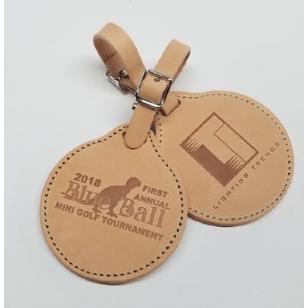 Promotional Round Leather Golf Tag