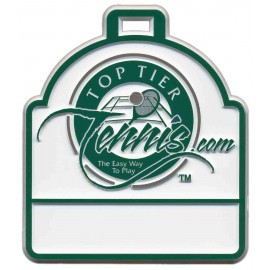 Logo Branded Custom 3D Bag Tag (Up to 12.9 Square Inches) (Black/White Plastic)