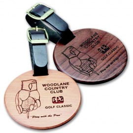 Personalized Round Wood Bag Tag  Personalized Round Wood Bag Tag