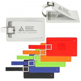 Traveler Bond Leather Luggage Tag - White with Logo