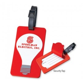 Custom Imprinted Soft Laser Cut Rubber Bagtagz w/Back Security Flap (Up to 3.5")