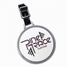 3" Die Struck Soft Enamel Bag Tag Nickel Plate with Logo  3" Die Struck Soft Enamel Bag Tag Nickel Plate with Logo