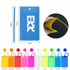 Logo Branded Clear Luggage Tag w/ Vinyl Cord