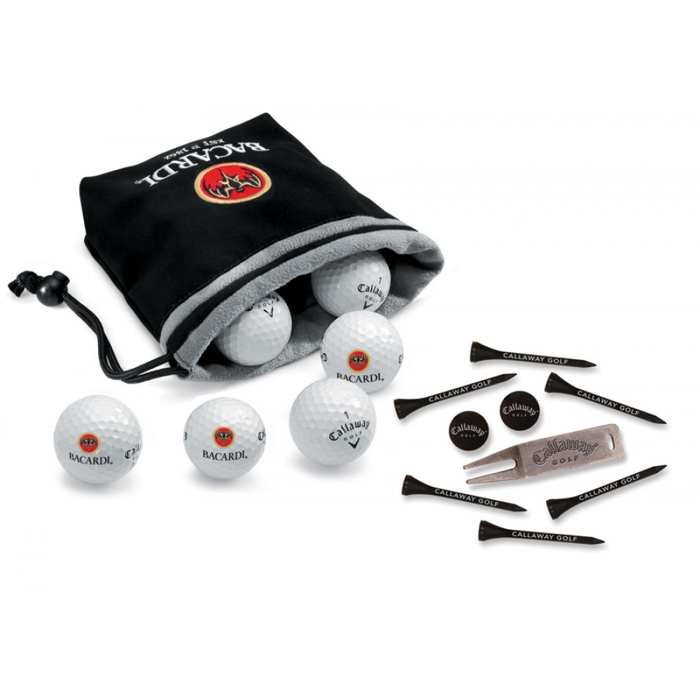 Callaway Super Hot Golf Ball - 6-Ball Pouch w/Tees, Divot Tool Custom Branded Callaway Super Hot Golf Ball - 6-Ball Pouch w/Tees, Divot Tool Custom Branded