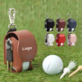 Customized Leather Golf Ball Storage Pouch Waist Belt Carrier Bag
