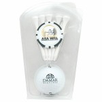Golf Ball & 5-Tee Clam W/Poker Chip Ball Marker Logo Printed