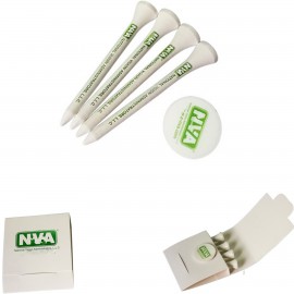Wooden Golf Tee-Golf Tee Matchbook Packet w/ 4 Tees 1 Ball Marker Custom Branded