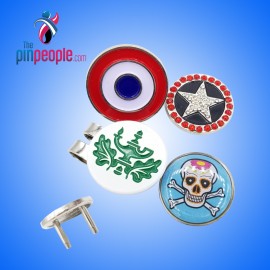 Logo Printed 2 1/4'' Soft Enamel Golf Ball Marker  Logo Printed 2 1/4