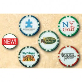 Poker Chip Golf Ball Marker (Premium Coated) with Logo