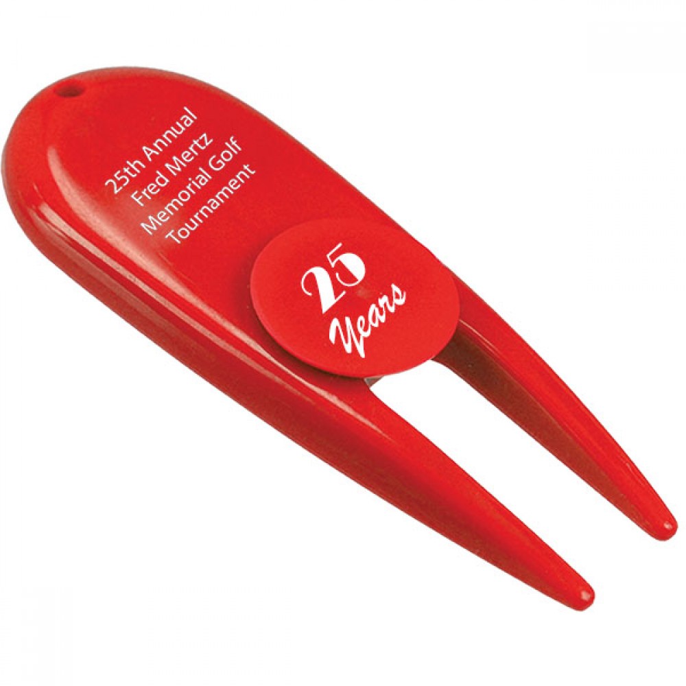 Logo Printed Divot Repair Tool & Ball Marker Set