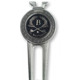 Brass Die-Struck Ball Marker w/Divot Tool with Logo  Brass Die-Struck Ball Marker w/Divot Tool with Logo