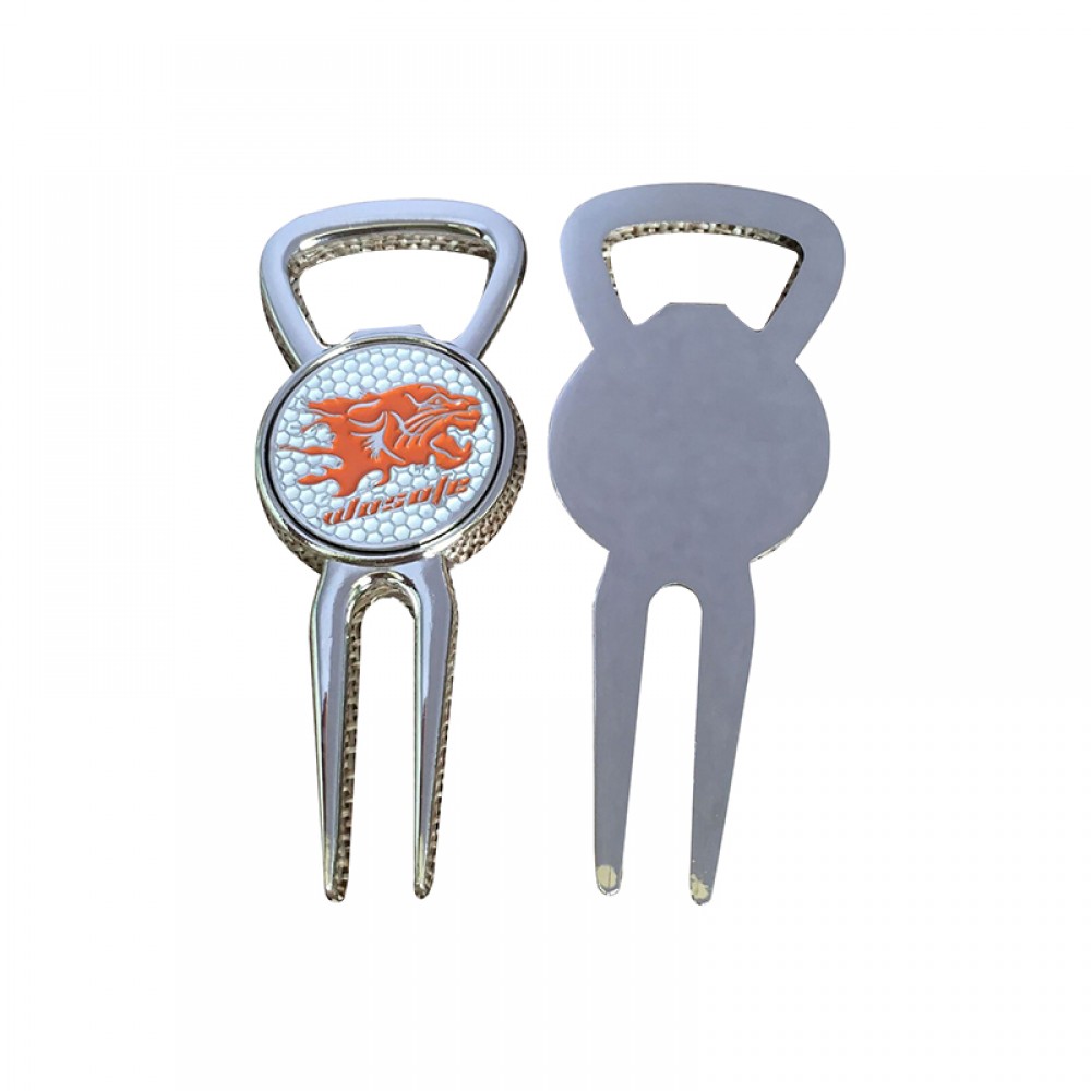 Custom Imprinted Golf Bottle Opener Divot Tool Ball Marker