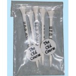 "Crystal Clear" Golf Tee Poly Bag Pack w/ Five 3 1/4" Tees & Two 1" Markers with Logo