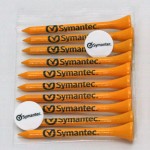 Custom Branded Poly Bagged Golf Tee Set - 10 Tees, 2 Markers - 1-color imprint