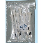 "Crystal Clear" Golf Tee Poly Bag Pack w/ Seven 2 3/4" Tees & One 1" Marker with Logo
